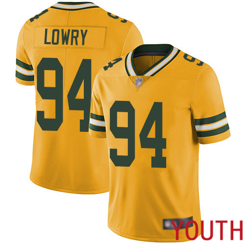Green Bay Packers Limited Gold Youth 94 Lowry Dean Jersey Nike NFL Rush Vapor Untouchable